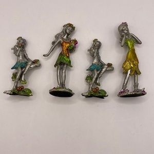 Set of 4 Pixies/Angels/Fairy Pewter Girls